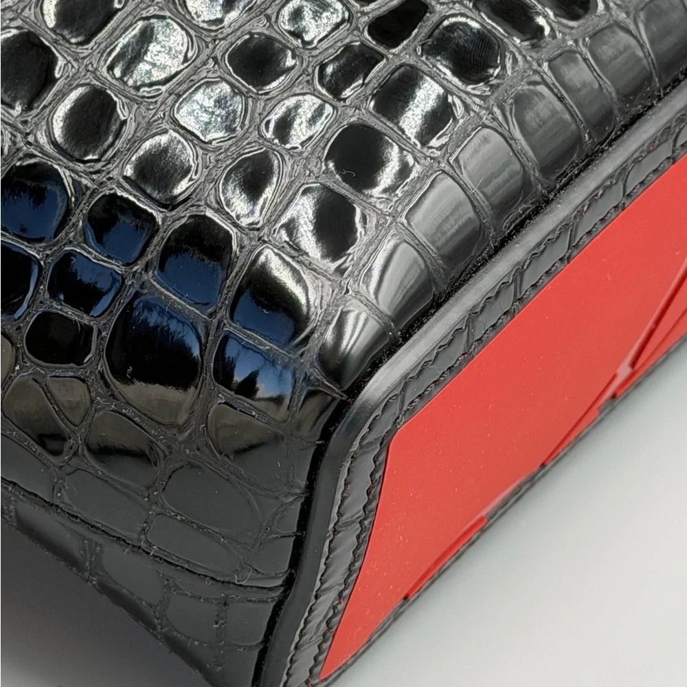 Christian Louboutin Croc Embossed Shiny Leather Tote - Picture 12 of 14